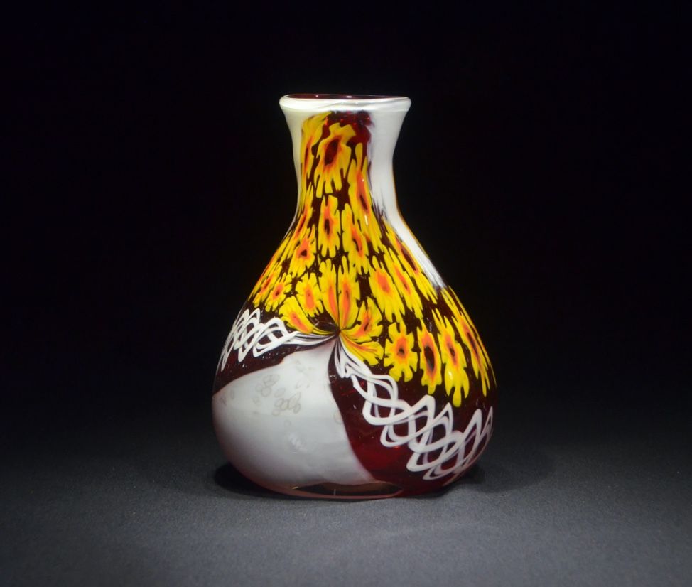 Red and White Murine Vase